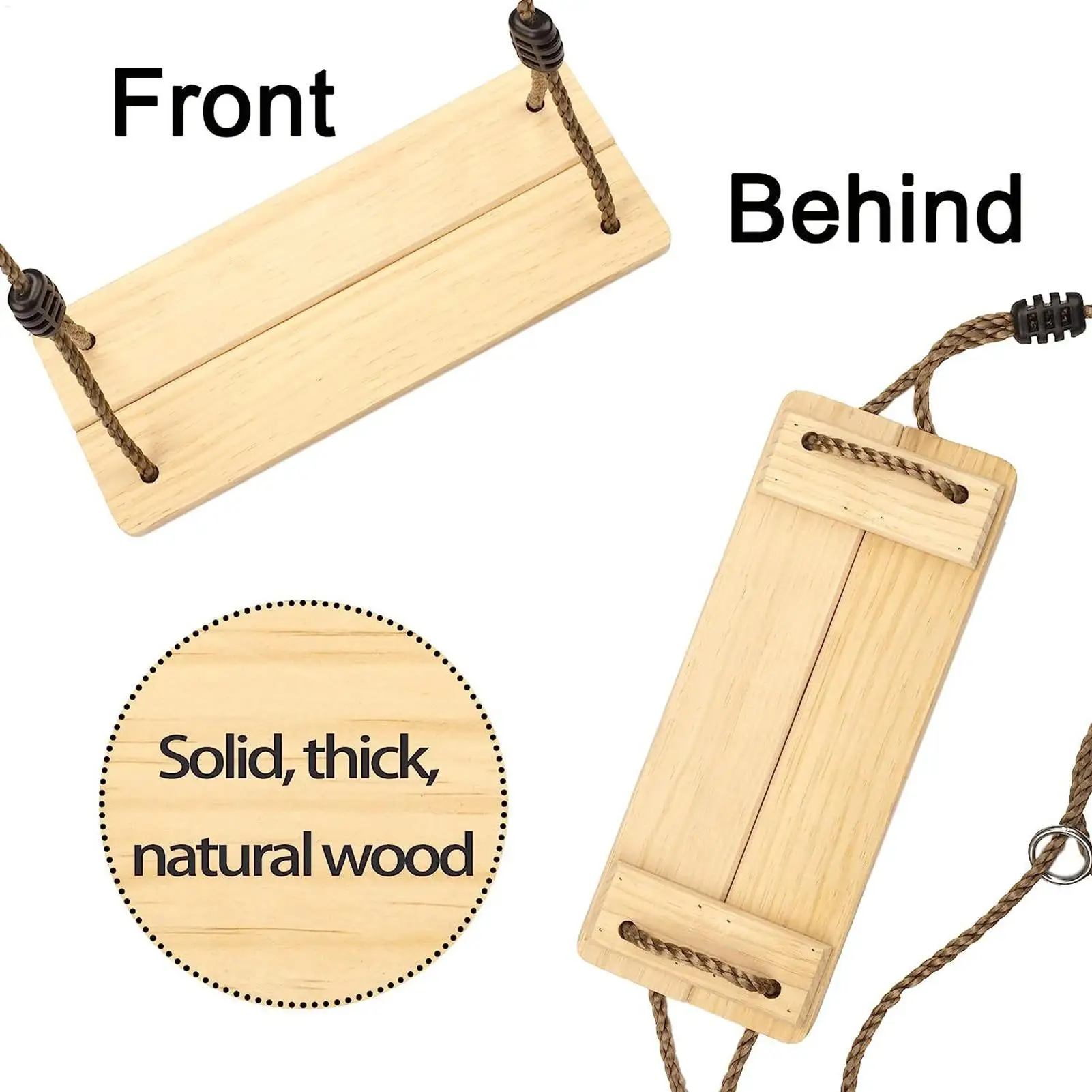 Balançoire en bois balançoires d'arbre en bois pour chaises de jeu sensoriel pour tout-petits équipement robuste pour Patio porche pépinière aire de jeux arrière-cour