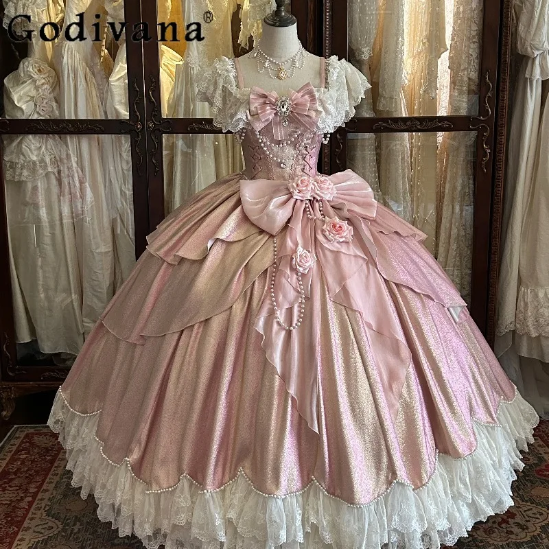 

Dreamy Gorgeous Japanese Original Lolita Princess Dress Evening Gown Pink Birthday Party Coming-of-Age Ceremony Bow Sweet Dress