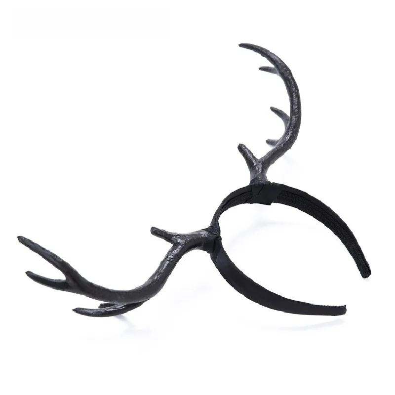Eco-Friendly Realistic Deer Antler Headband Lightweight Halloween Hair Hoop Cosplay Party Costume Accessories