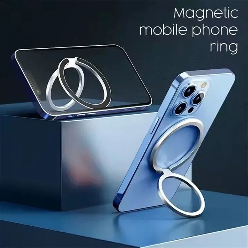360 metal magnético anel do telefone móvel titular aperto suporte ajustável para magsafe suporte iphone samsung dobrável mac suporte seguro