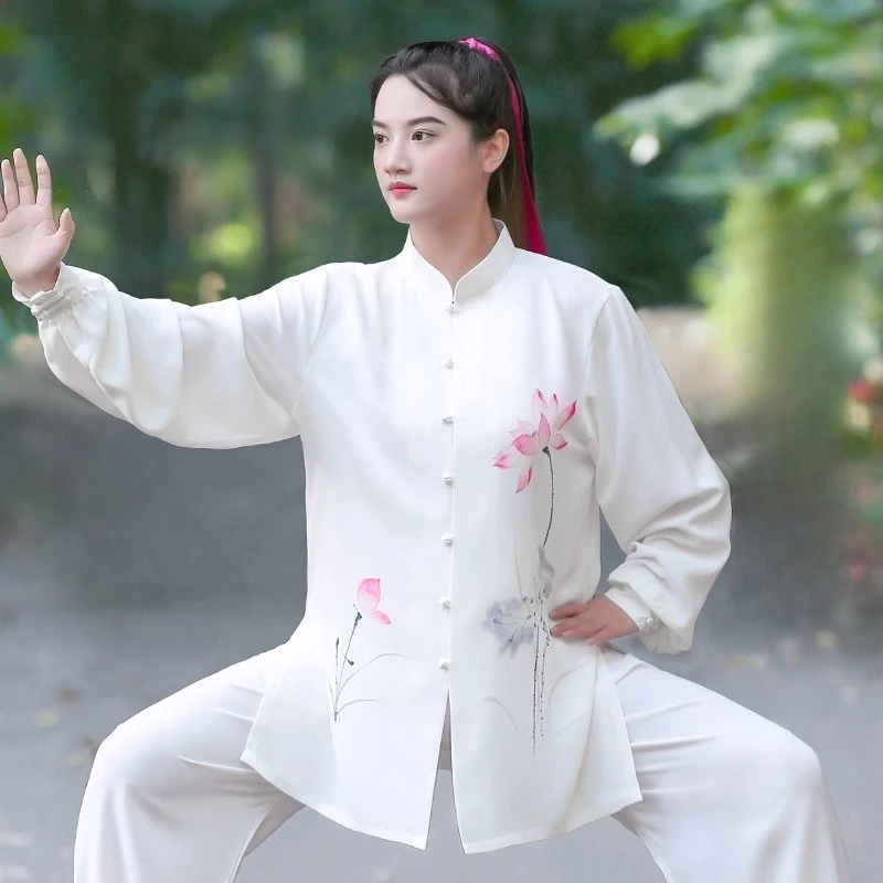 

Tai Chi Suit Kung Fu Uniform for Men Women Chinese Martial Arts Clothing Lustrous Sheen Fluid Drape Loose Fit Performance Wear