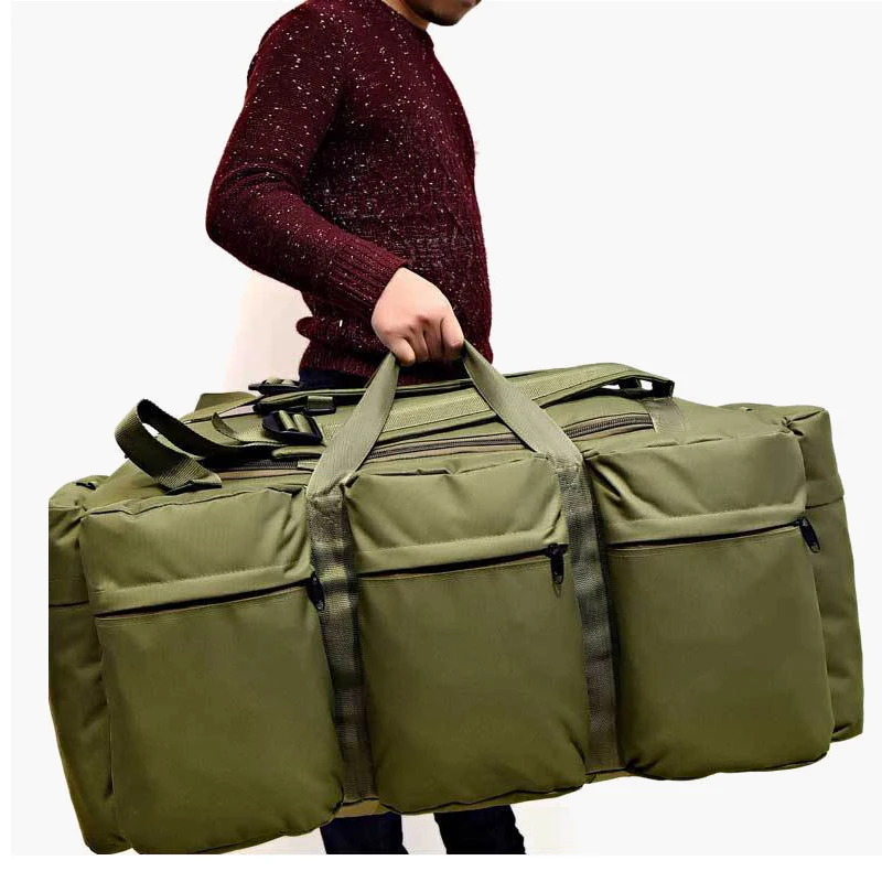 Bolsas de viaje de gran capacidad para hombres, mochila táctica militar de lona, impermeable, senderismo, escalada, Camping, XA216K, 90L