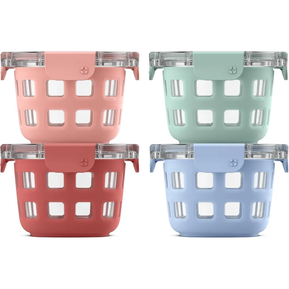 

Leak-Proof Glass Food Storage Containers with Airtight Lids, Dishwasher & Microwave Safe