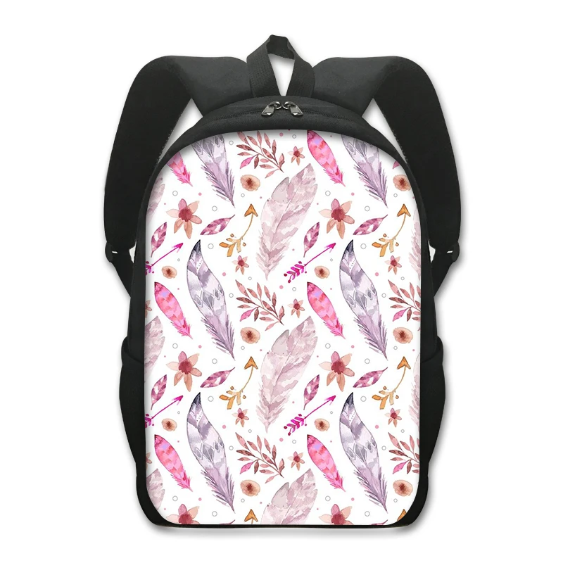 Angel Wings Feather Print Backpack Children School Bags for Teenager Boys Girls Laptop Backpack Women Rucksack Student Daypack