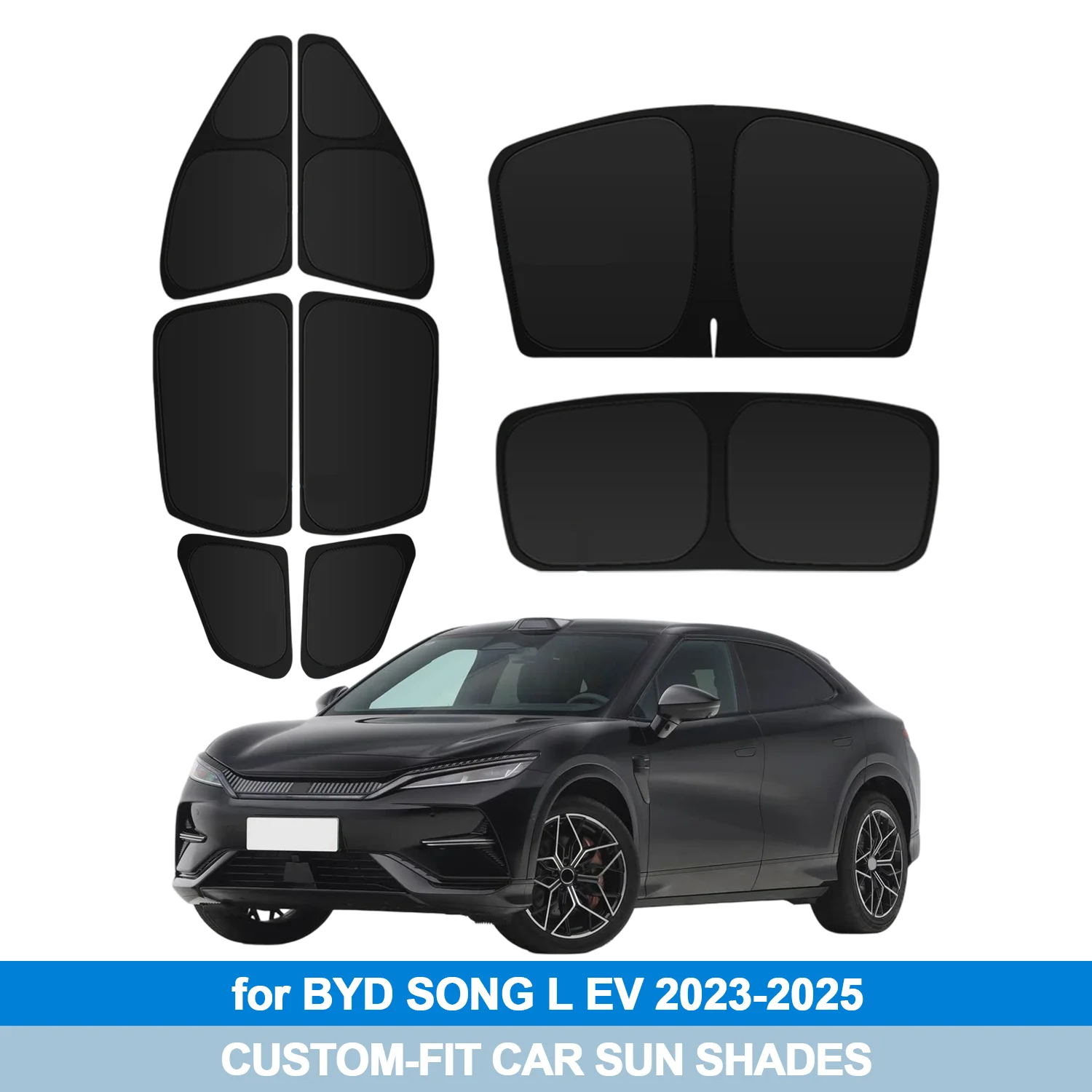 

For BYD SONG L EV 2023-2025 Windshield Sun Shade Side Window Shades Cover Sun Visor Shield Privacy Protection