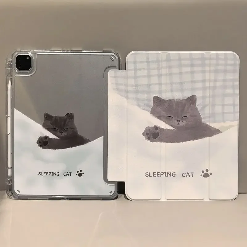 Caso de suporte de lápis funda para samsung tab s7 s8 s9 11 plus a8 10.5 Polegada caso de computador para tab a9 8.7 s10 s9 12.4 Polegada gatinho bonito