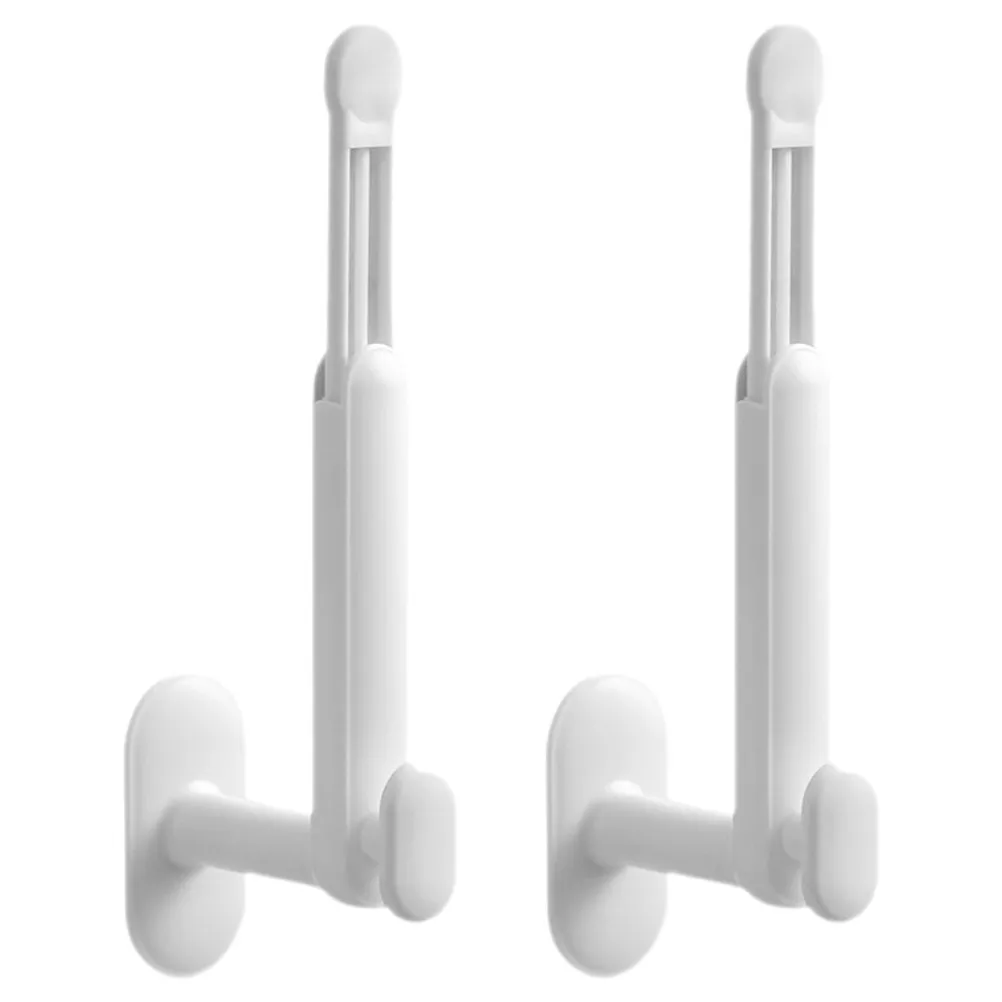 2Pcs Punch-Free Wall Mounted Hook Retractable Coat Hook Towel Hanger Key Holder Heavy Duty Strong Load Bearer for Home Kitchen
