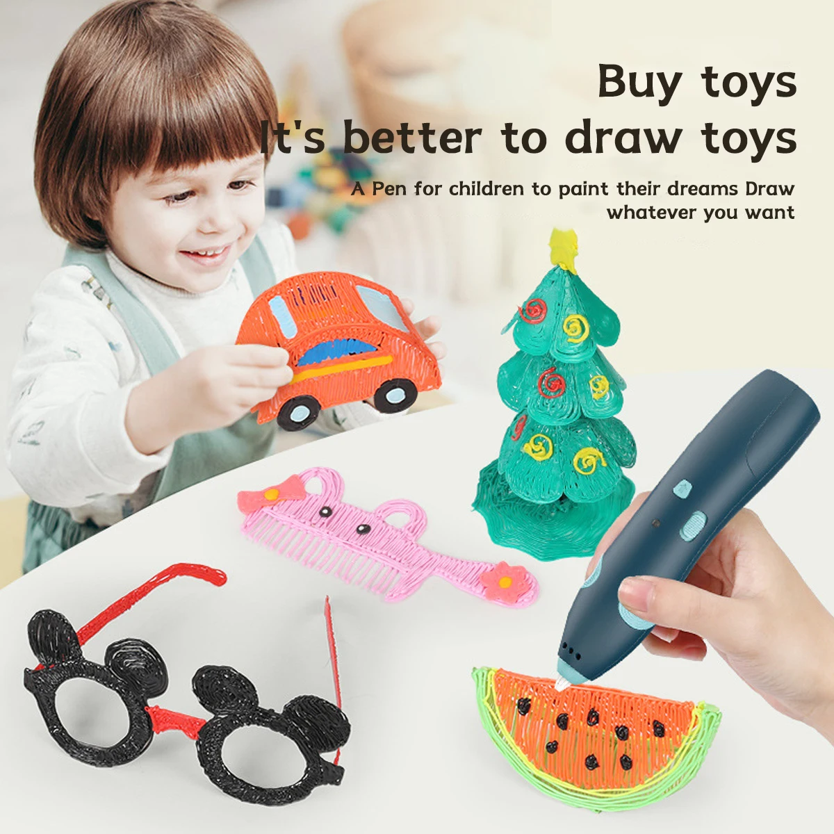 3D Printing Pen Multi-color DIY 3d Painting Children's Toy Fun and Intelligent Students Can Recharge School 3b Art Pen Supplies