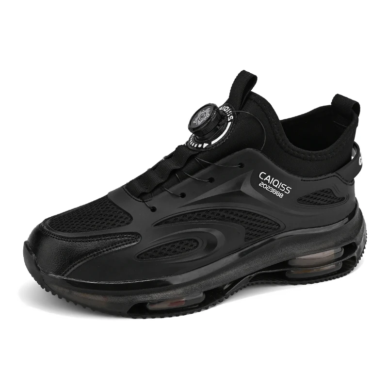 Casual Sport Shoes for Men Spring All-Match Running Shoes Anti-Shock Black Dad Trendy Low-Top Glue-Welding Rubber Outsole