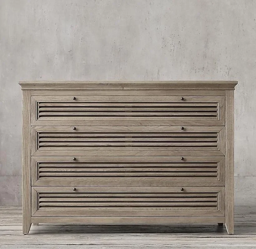 American rural solid wood European double ivory white retro do porch cabinet dining side cabinet solid wood bucket cabinet