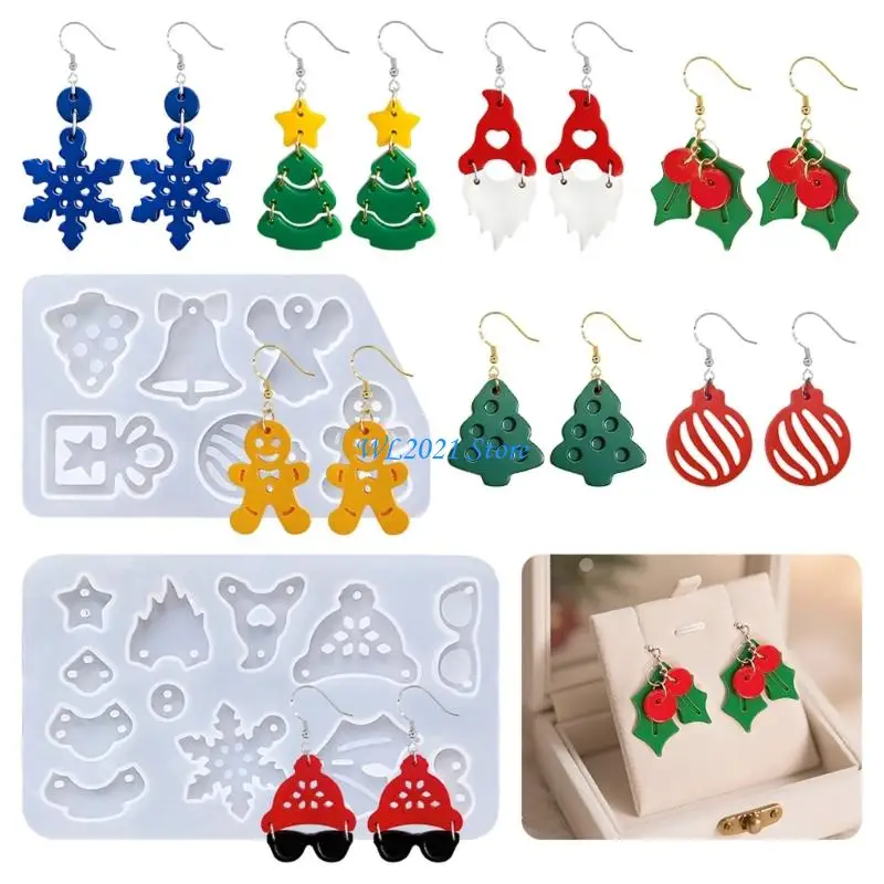 G5GC عيد الميلاد السيليكون مجوهرات العفن شجرة الثلج تصميم ندفة الثلج أدوات لوازم الحرف #1