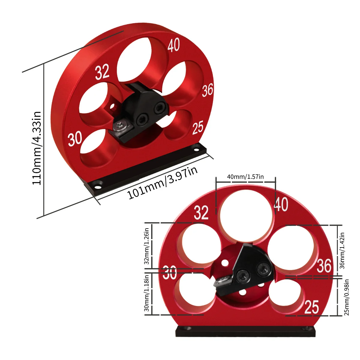 25-40 مللي متر 5 ثقوب قابل للتعديل وتد صانع الرقصة عدة ، كربيد إدراج صانع وتد متري القاطع لوحة الحفر الكهربائية طحن وتد