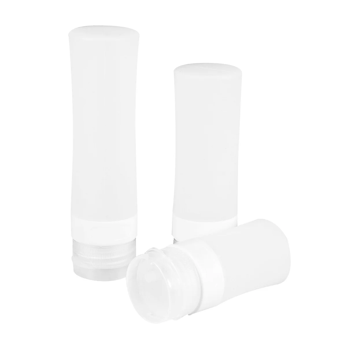 

3Pcs Silicone Empty Bottle Set Portable Travel Lotion Storage 30g 35G 41g 38ml 60ml 80ml White Easy Carry Durable Lightweight
