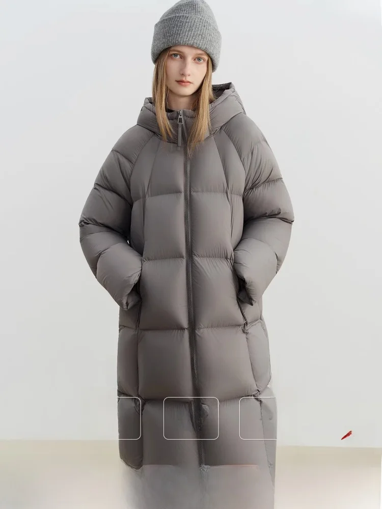 

Теплая женская пуховая куртка с высоким коэффициентом наполнения, для повседневной носки, с капюшоном, на молнии, с длинными рукавами, средней длины