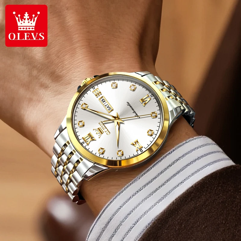 OLEVS 7092 ساعة رجالية الراقية الأصلية ساعة ميكانيكية أوتوماتيكية التقويم أسبوع مقاوم للماء رجال الأعمال ساعة رسمية هدية Reloj #2