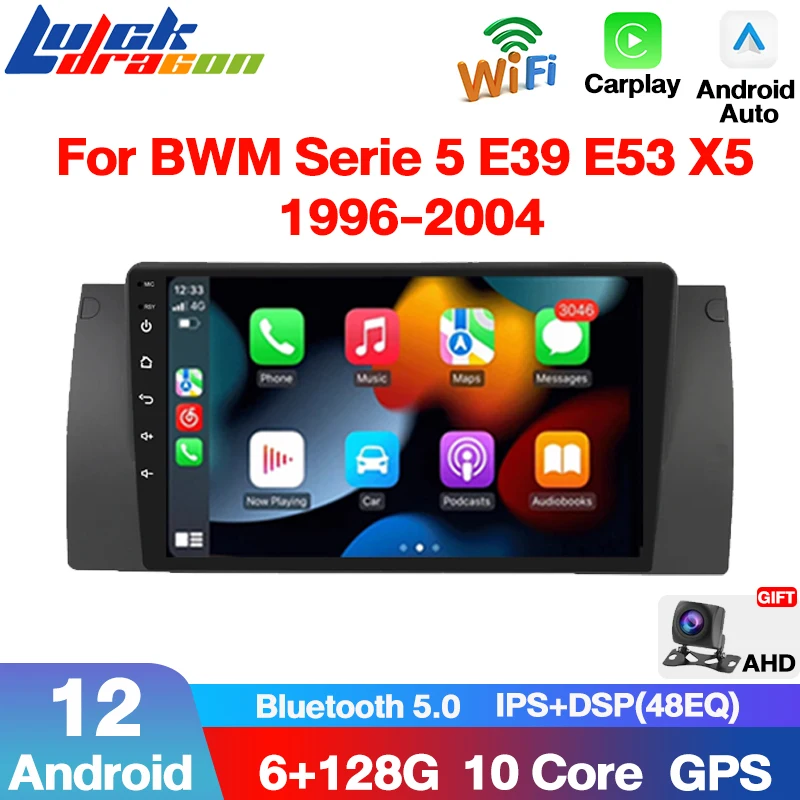 

Autoradio Car Radio Android Auto Wireless Carplay For BWM Serie 5 E39 E53 X5 1996-2004 Auto Radio 4G WIFI GPS Car Stereo MP5