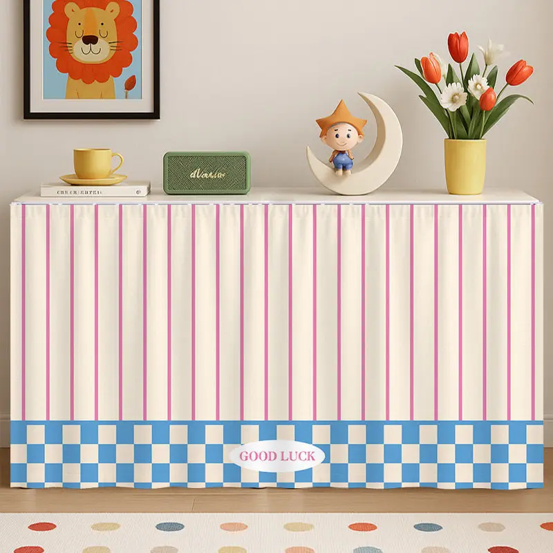 VIKAMA Kawaii Veliger Staubschutzvorhang Schlafzimmer Aufbewahrungsschrank Schattierungsvorhang Kleiderschrank Schuhschrank Schattierungsvorhang Heimdekoration