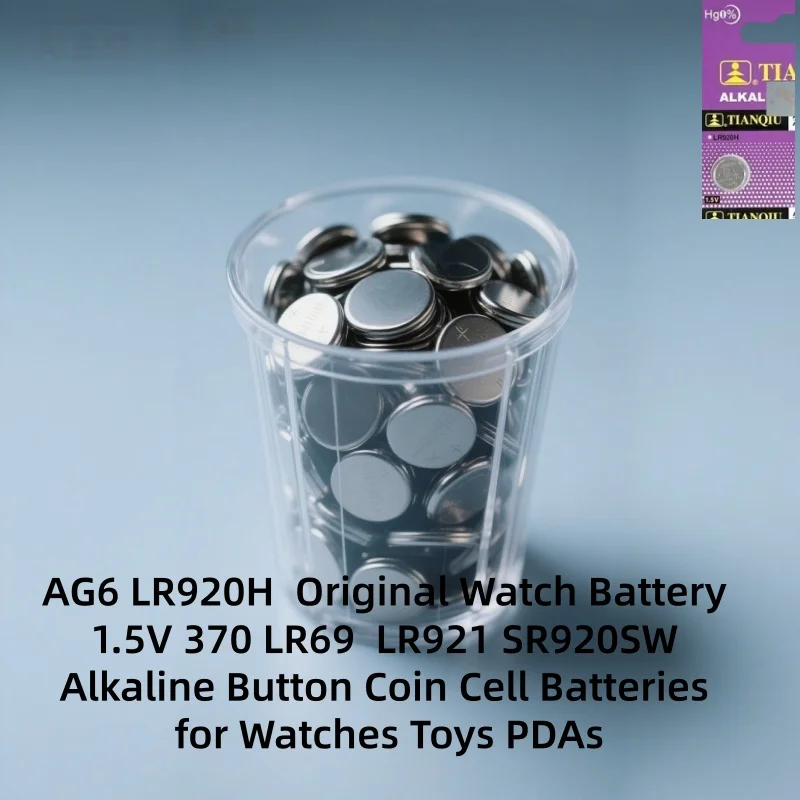 

AG6 LR920H Original Watch Battery 1.5V 370 LR69 LR921 SR920SW Alkaline Button Coin Cell Batteries for Watches Toys PDAs