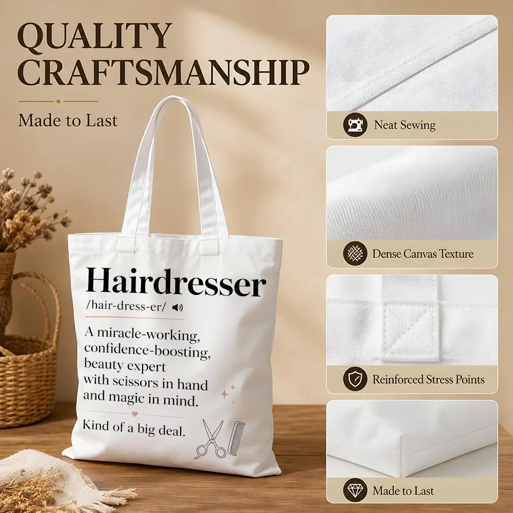 Hairdresser Definition Storage Bags Canvas Tote Bag Women Large Capacity Reusable Shopping Shoulder Bag Daily Handbag