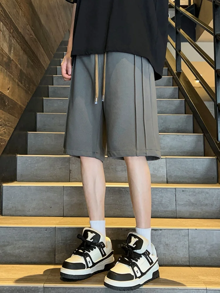 

Летние мужские спортивные повседневные свободные шорты прямого кроя в американском уличном стиле, длиной до колена, дышащие, коллекция 2024 года