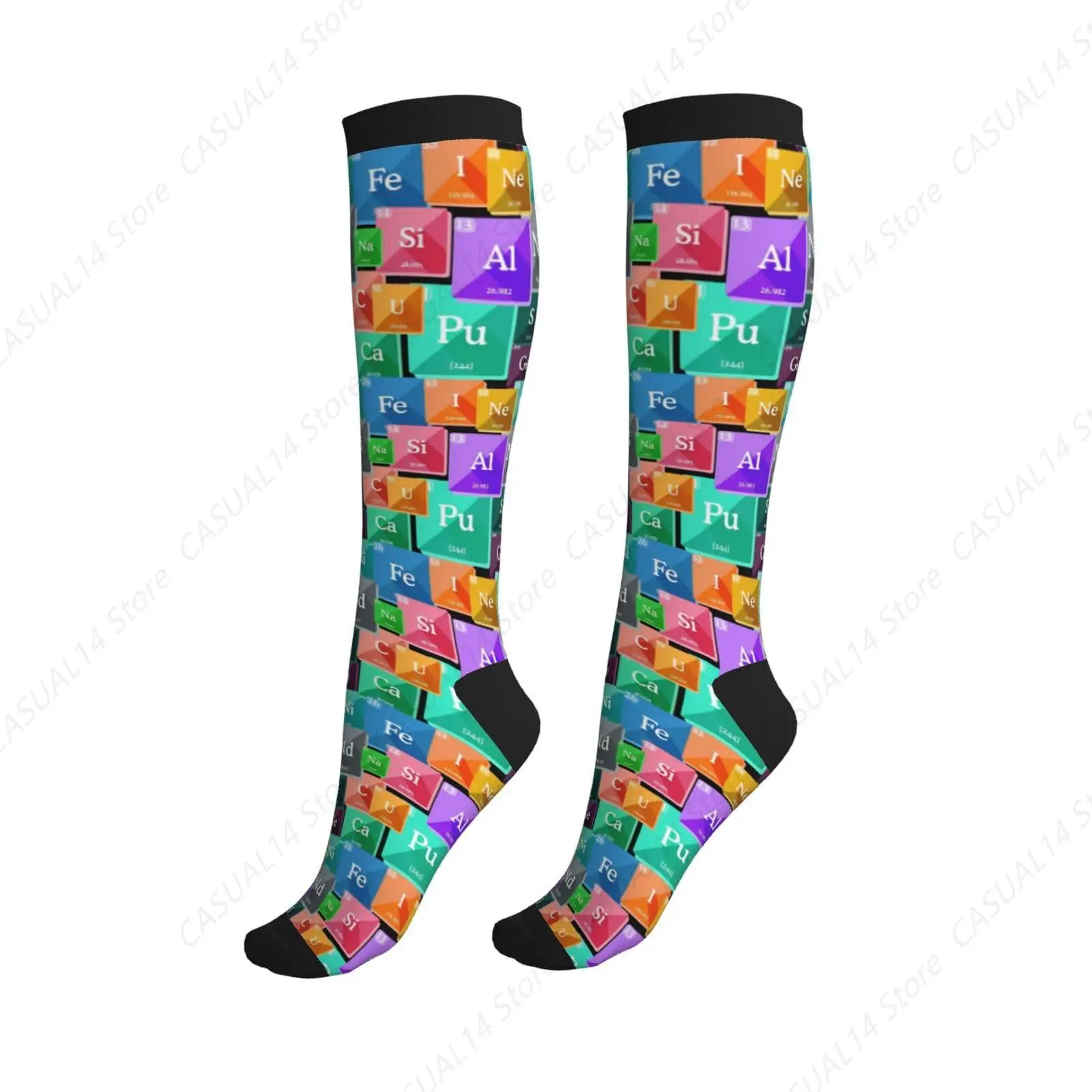 

Chemistry Compression Socks Knee High Circulation Support Socks For Women Men Athletic Running Work Hiking Cycling Travel