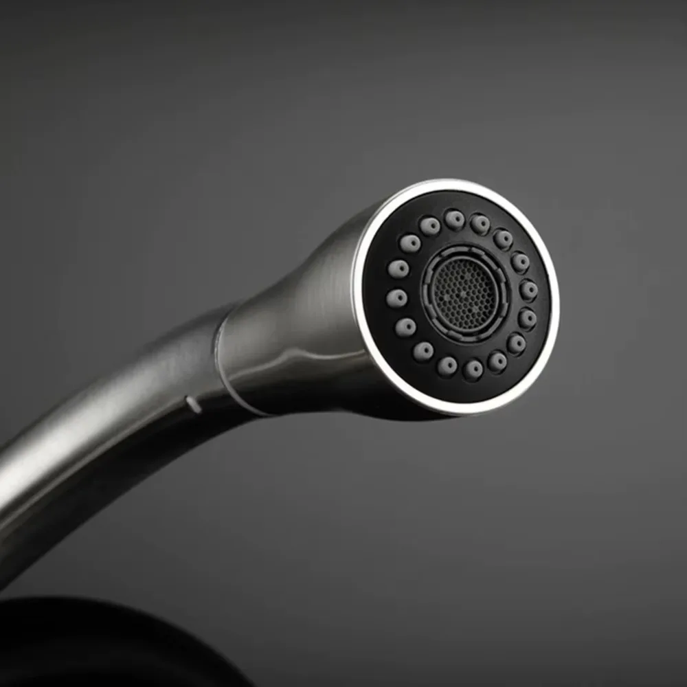 

Выдвижные кухонные смесители из нержавеющей стали с защитой от брызг, кран для кухонной мойки с двойным режимом подачи воды, поворот на 360 градусов ° Поворотные смесители для горячей и холодной воды