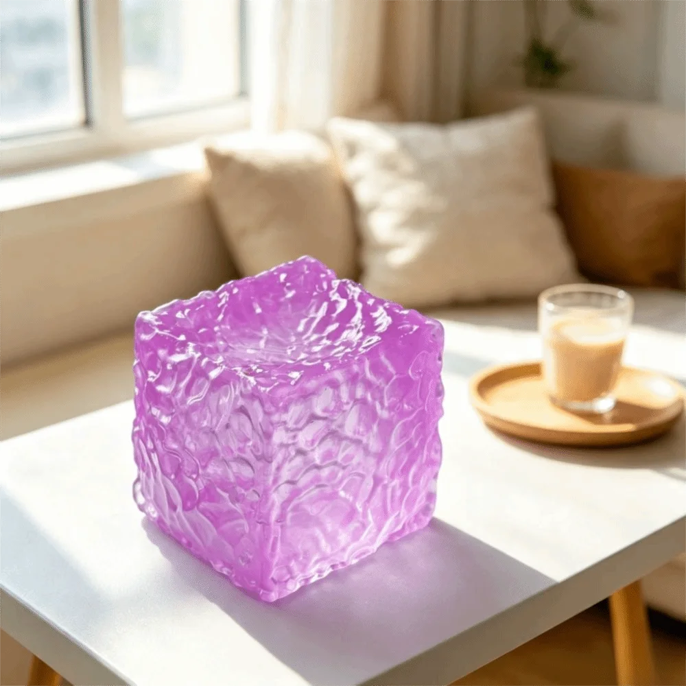 Ice Skin Cubic Squishy Toy Maltose Texture Shiny Finish Slow Rebound Toy Square Shape Soft Cube Reduce Pressure Toy