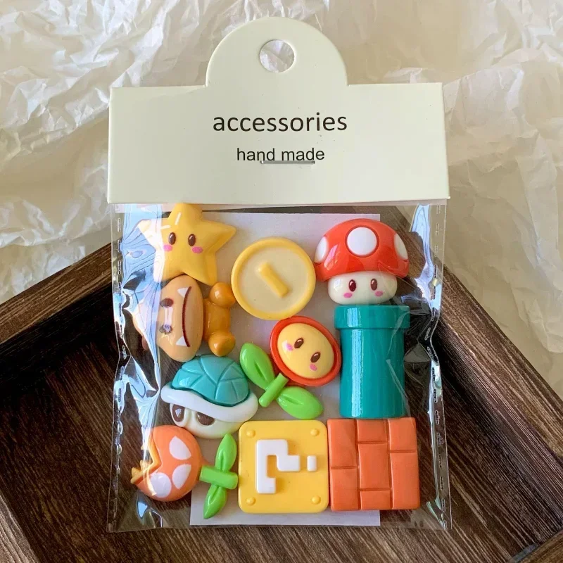 20 قطعة لعبة ماريوس بروس لتقوم بها بنفسك الراتنج Kawaii دبوس الشعر الأحذية سلسلة الزخرفية لطيف الإنتاج الذاتي حقيبة الهاتف معلقة ديكور هدية لعبة