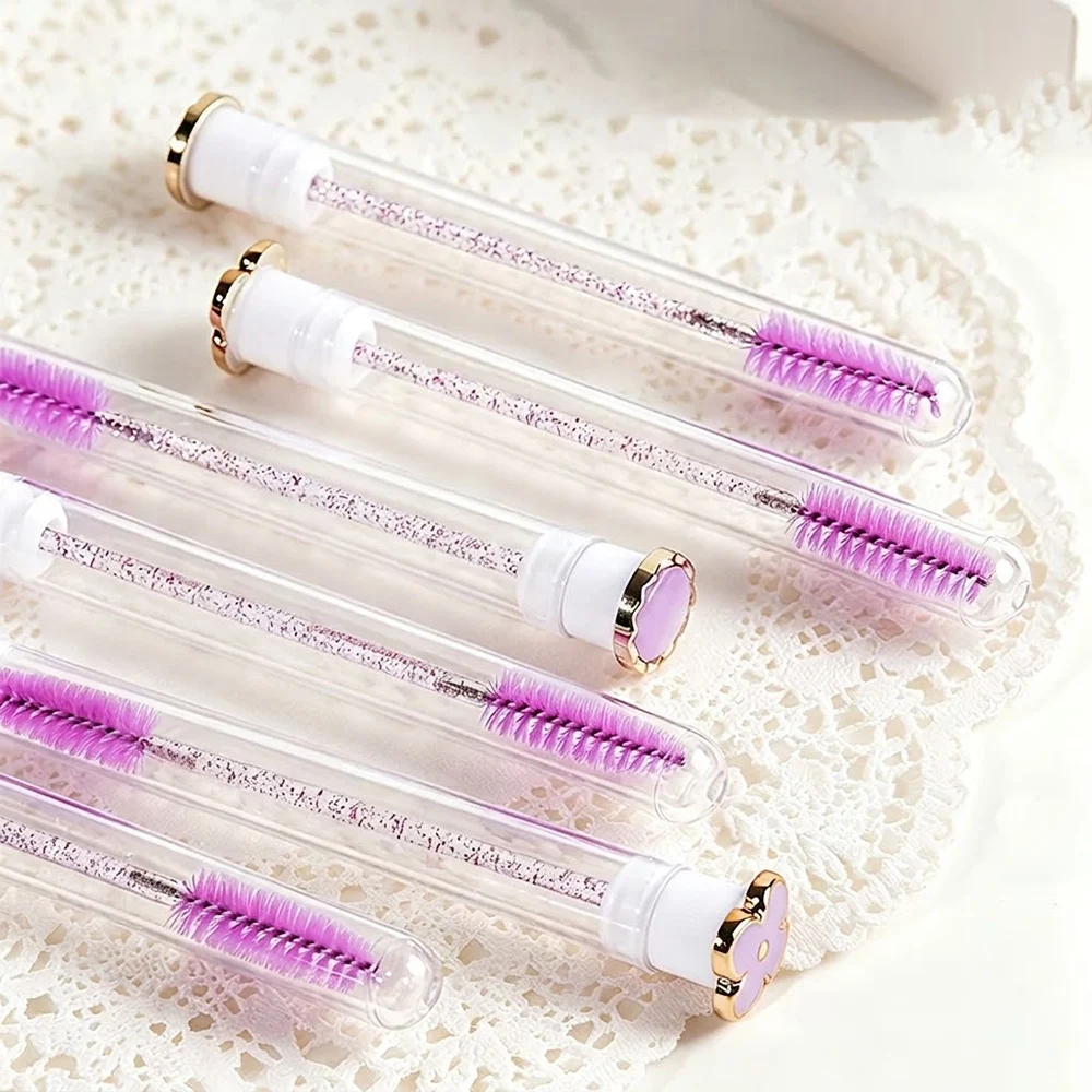 10 Stück/Packung Wimpernbürsten für Frauen in Tuben, Clover Cat Eye Wimpernverlängerungs-Spoolie-Bürsten mit austauschbaren Köpfen für Augenbrauen & Make-up – Detail 6