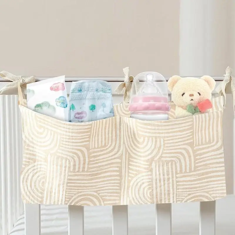 เรือนเพาะชำข้างเตียงจัดเก็บแขวนที่เก็บ unisex การออกแบบถุงเก็บกระเป๋ารูปแบบที่น่ารักสำหรับสิ่งจำเป็นสำหรับทารก