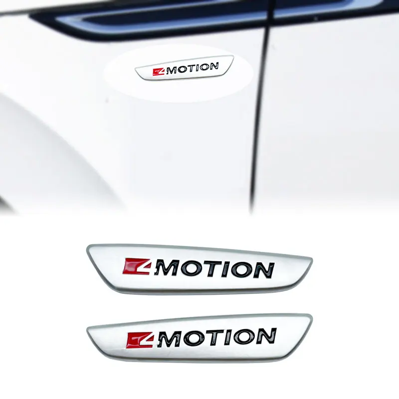 2pcs 3D Metal 4Motion Car Fender Side Emblem Badge Decal Rear Bumper Trunk Sticker For VW Golf Polo Tiguan mk2 Jetta Car Styling