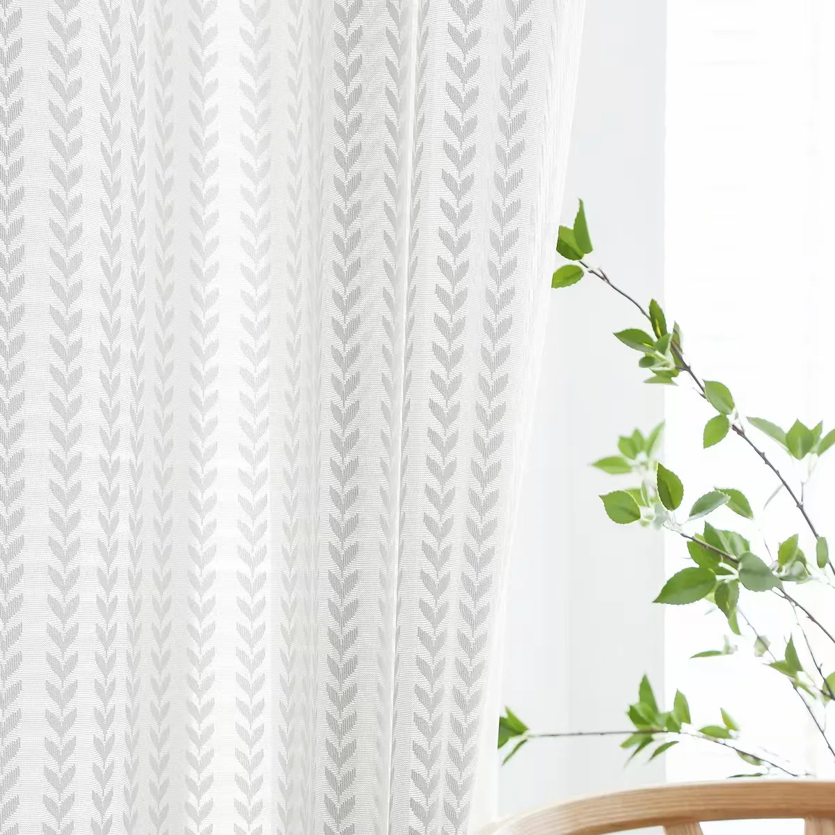 Luxuriöse weiße durchsichtige Vorhänge für Schlafzimmer, Wohnzimmer, Dekoration, Fenster, Voiles, Tüll-Vorhang, einfarbig, 1 Stück