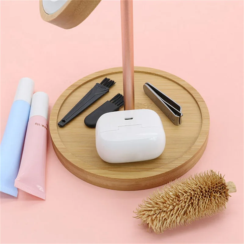 مرآة مكياج LED خشبية قابلة للفصل مع شاشة تعمل باللمس، ثلاثة أوضاع، مرآة مستحضرات تجميل لسطح المكتب قابلة لإعادة الشحن عبر USB لأزياء التجميل #6