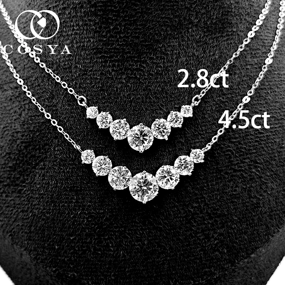 

COSYA Full Moissanite Necklace For Woman 100% S925 Sterling Silver D Color VVS1 Lab Diamond Sparkling Fine Jewelry