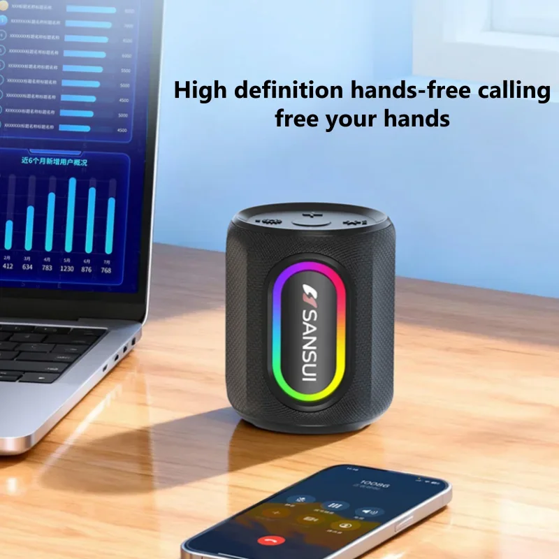 Sansui سمّاعات بلوتوث المحمولة Wirelress مكبرات الصوت AUX TF بطاقة U القرص اللعب في الهواء الطلق متعة التخييم ركوب التنزه TWS صندوق تشغيل الموسيقى #1
