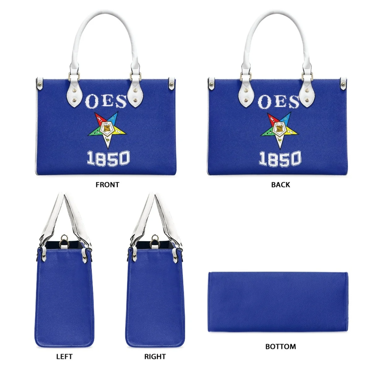 Bolso de mano de cuero con nombre personalizado para mujer, cartera femenina de lujo con diseño de estrella oriental, regalos de amistad, OES Sisterhood