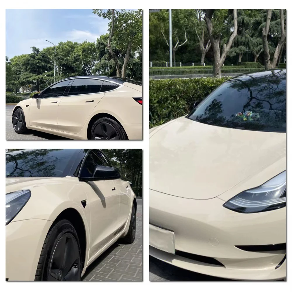 2025 Hot Sales Khaki Milan and Sunflower Yellow and Desert Yellow TPU Color Changing rainbow Chrome Car Vinyl Wrap