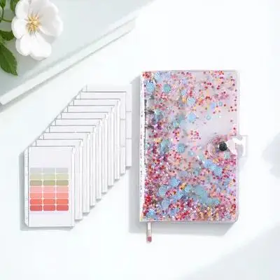 

1Set Money Saving Binder Budget Binder Practical Design Suitable Study School Use Zipper Bag Notebook A6 Cards Book