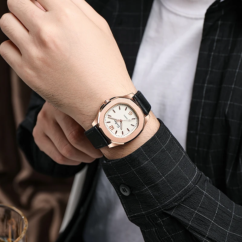 Simple Casual Leather Strap Men Sports Watch Quartz Elegant Men Wristwatch męski zegarek reloj hombre Montre Homme 시계 นาฬิกาชาย