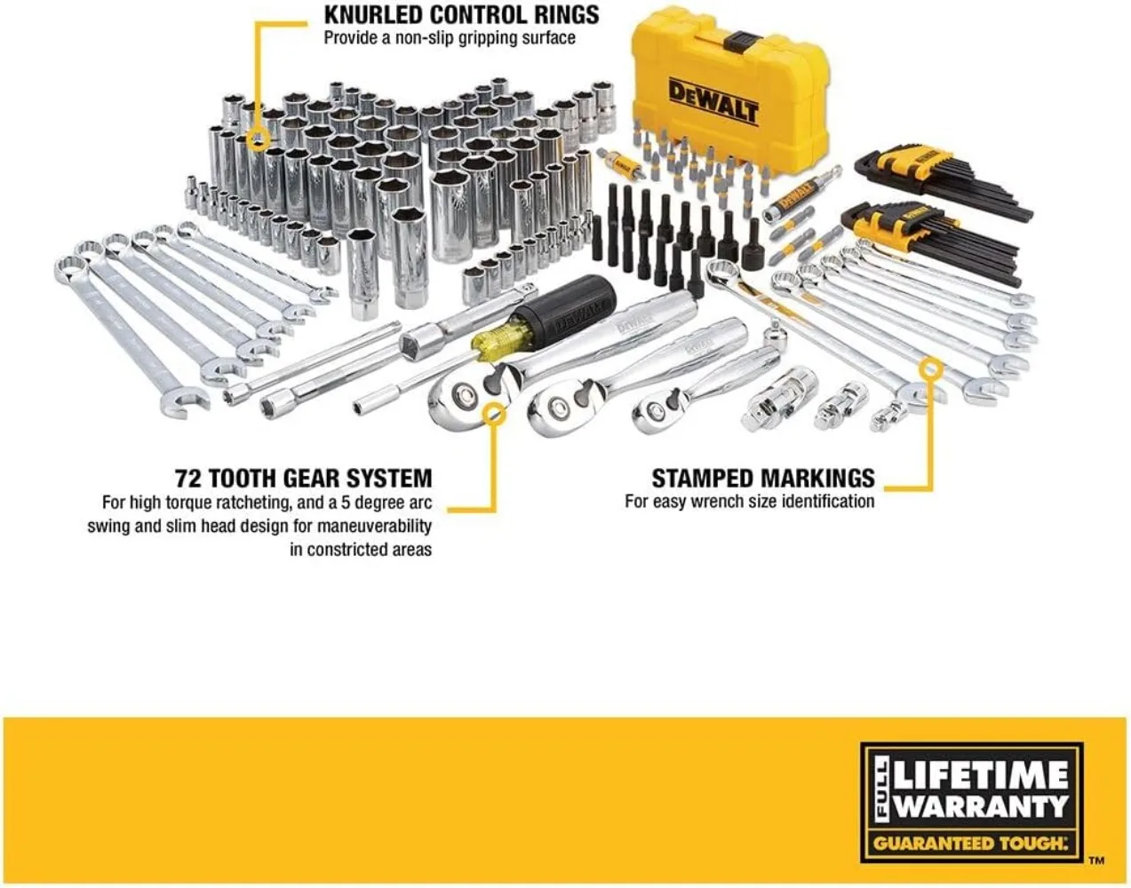 Mechanics Tools Kit and Socket Set, 168-Piece (DWMT73803)