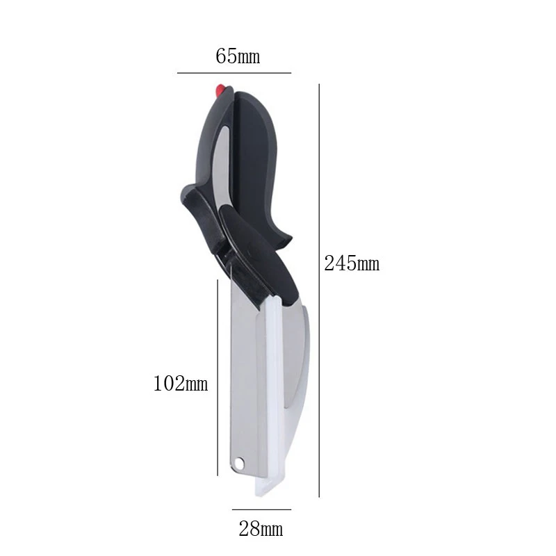 Dobeli Separable Stainless Steel Barbecue Steak Cutting Shear Household Vegetable Scissors 2 In 1 Multi Kitchen Tool Fruit Knife