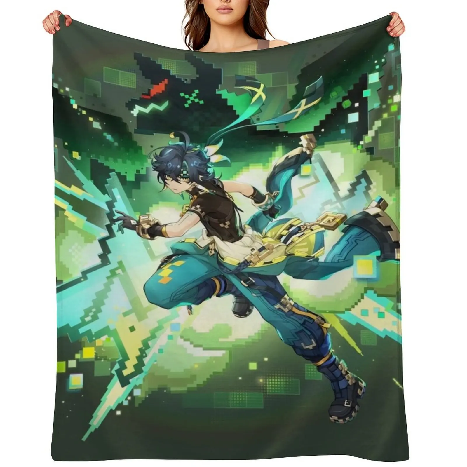 

Kinich Genshin Splash Art Throw Blanket Luxury St blankets ands Custom Luxury Designer Blankets