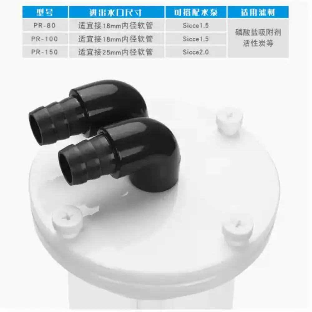 PR-80 & PR-100 Phosphate Remover Filter Reactor PO4 Adsorption Chamber For Coral Tank