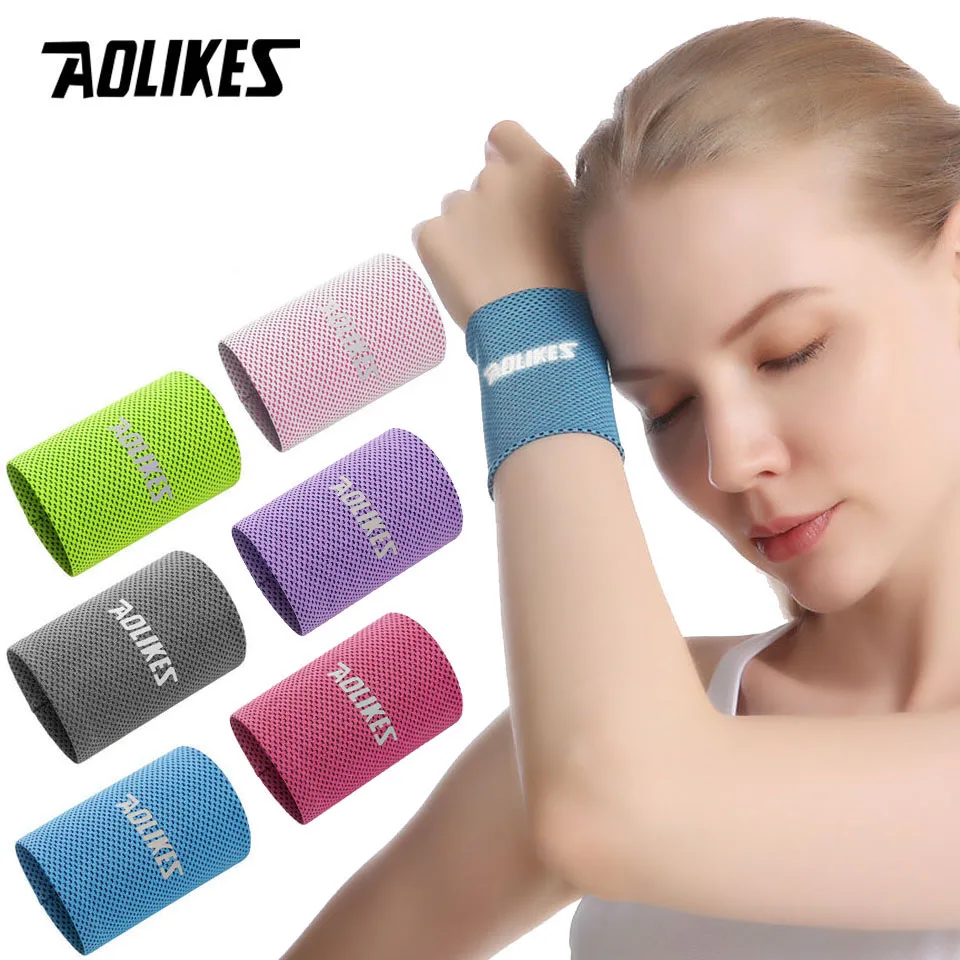 AOLIKES 1PC Cool Feeling Wrist Guard With Elastic Weaving Fitness Running Cycling Daily Exercise Comfortable and Sweat Absorbing