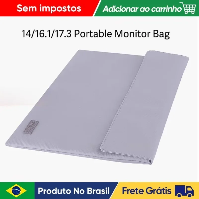 Bolsa Protetora Para Monitor Portátil Compatível 14 A 17,3 Polegadas, Capa De Transporte Para Tela Portátil