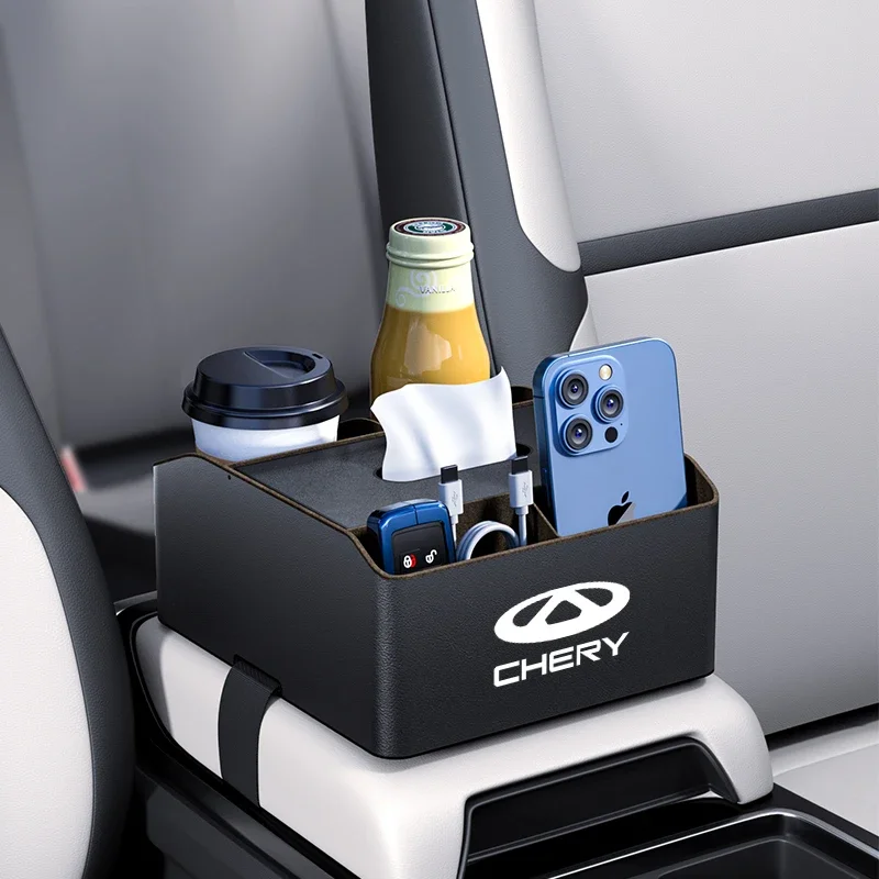 For Chery Tiggo2 3 4 5 6 7 8 3X 5X Pro T11 Car Armrest Box Storage Cup drink Holders Car Multifunctional Storage Box Tissue Box