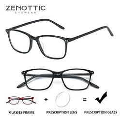 ZENOTTIC Modish Square Prescription Eyeglasses Women Men Acetate Optical Glasses Anti-Blue Light Photochromic Eyewear