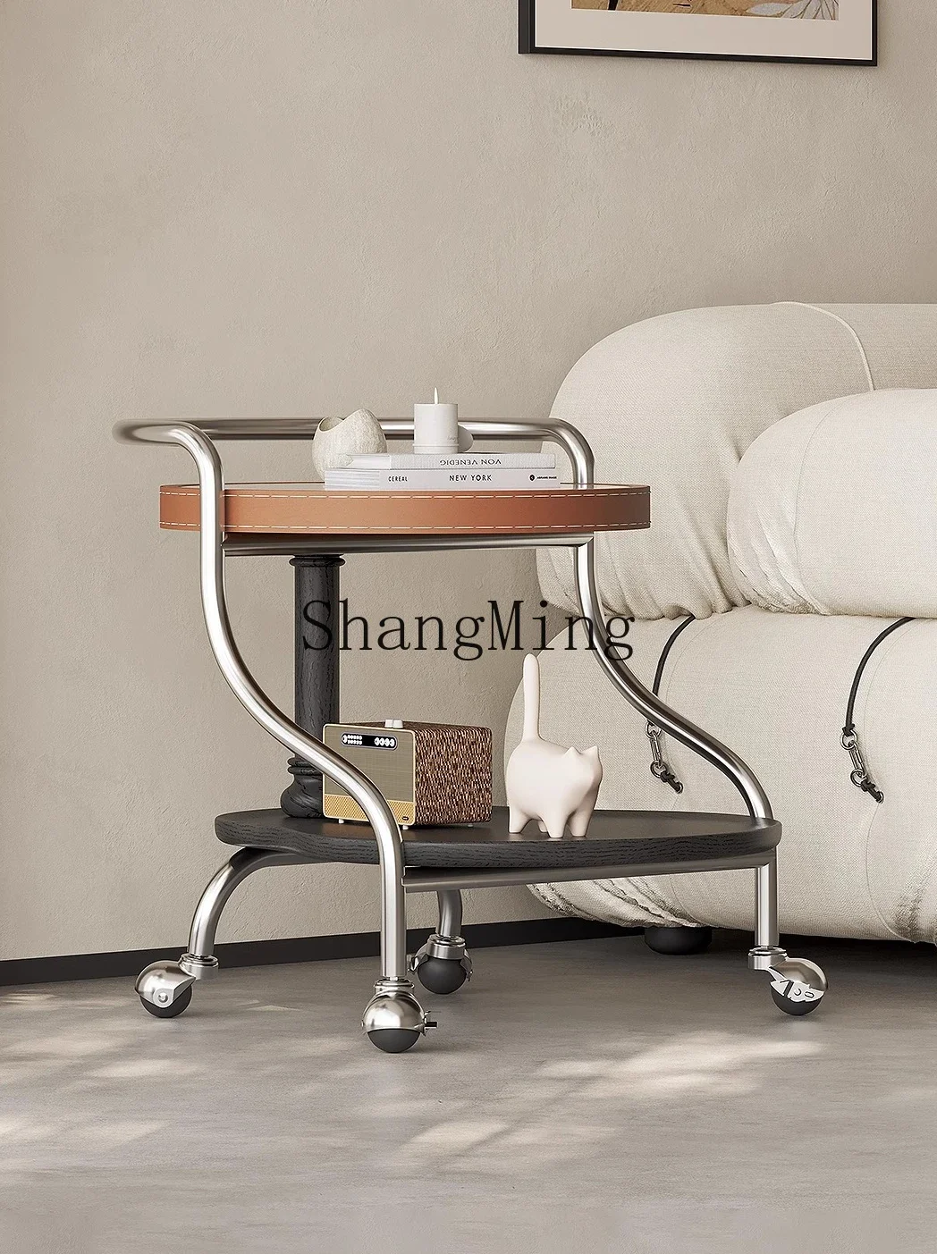 

CLLminimalist movable rock slab edge few living room small apartment retro creative cart