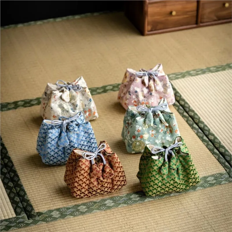Chinese Vintage 1 Teapot 2 Cups Storage Bag Tea Cozies Travel Handmade Storage Bag Home Multi-function Portable Teapot BagLF389