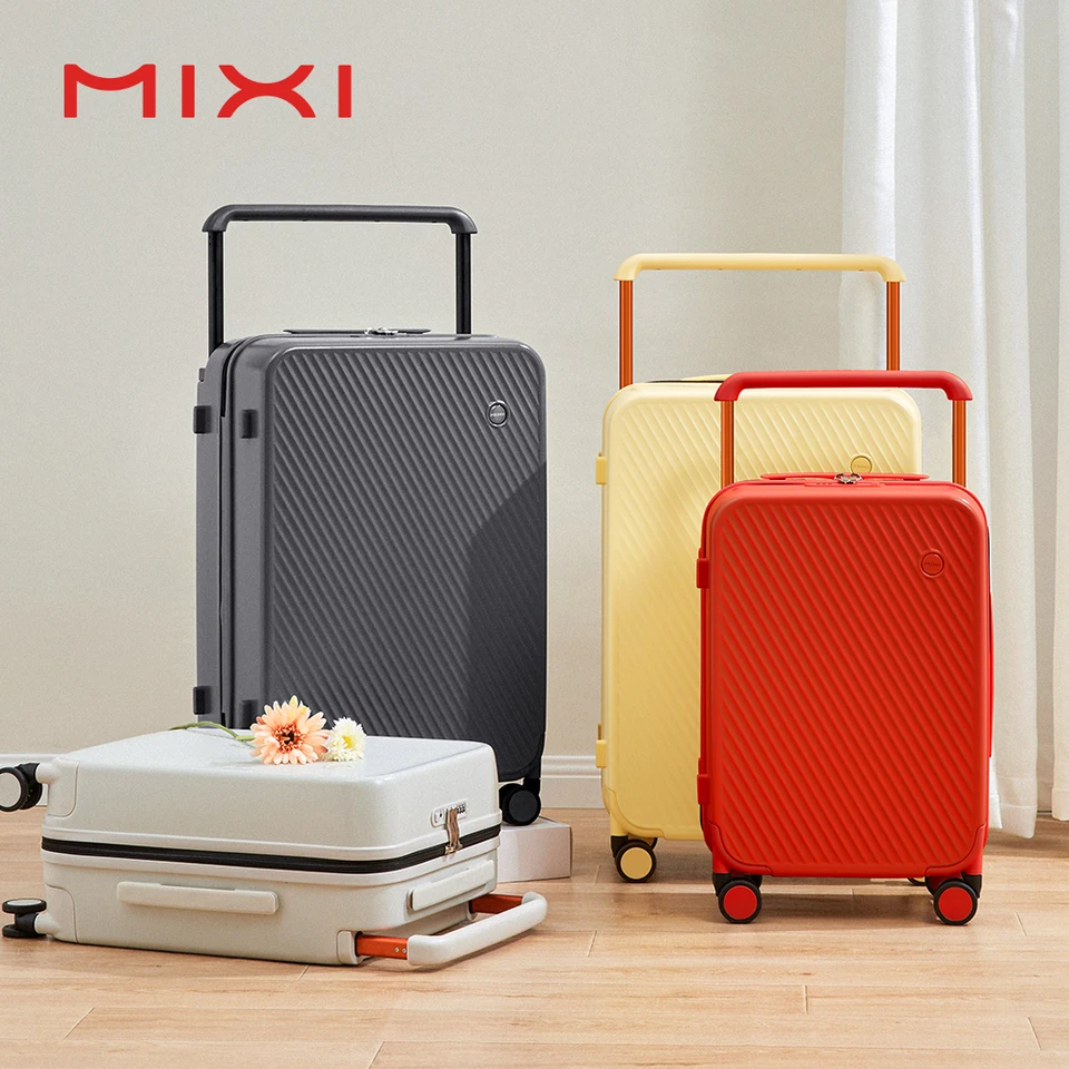 Mixi Wide Handle Travel Luggage Suitcase Rolling Spinner Wheels